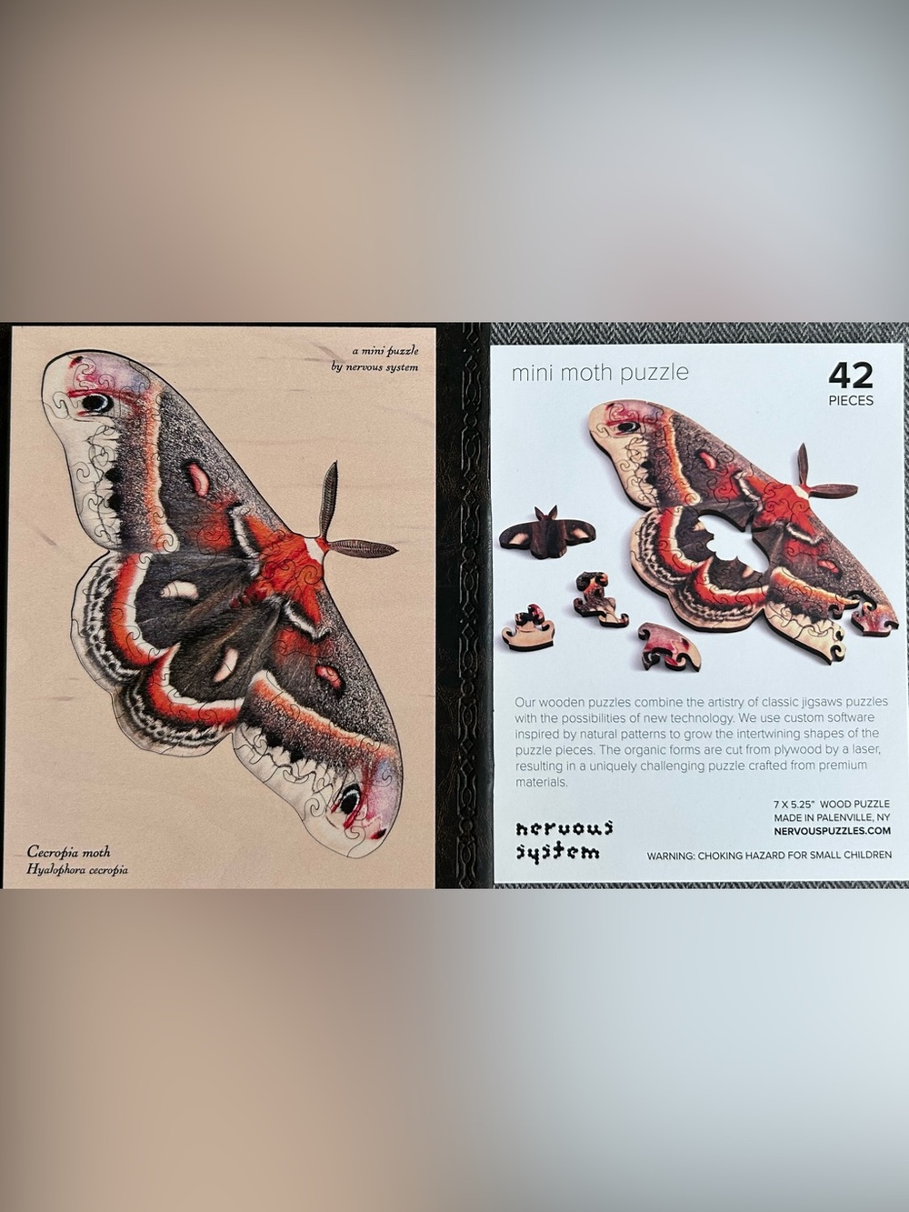 Nervous System Mini Wooden Puzzle - Cecropia Moth - EUC - add to your bundle!?!? - Picture 3 of 5